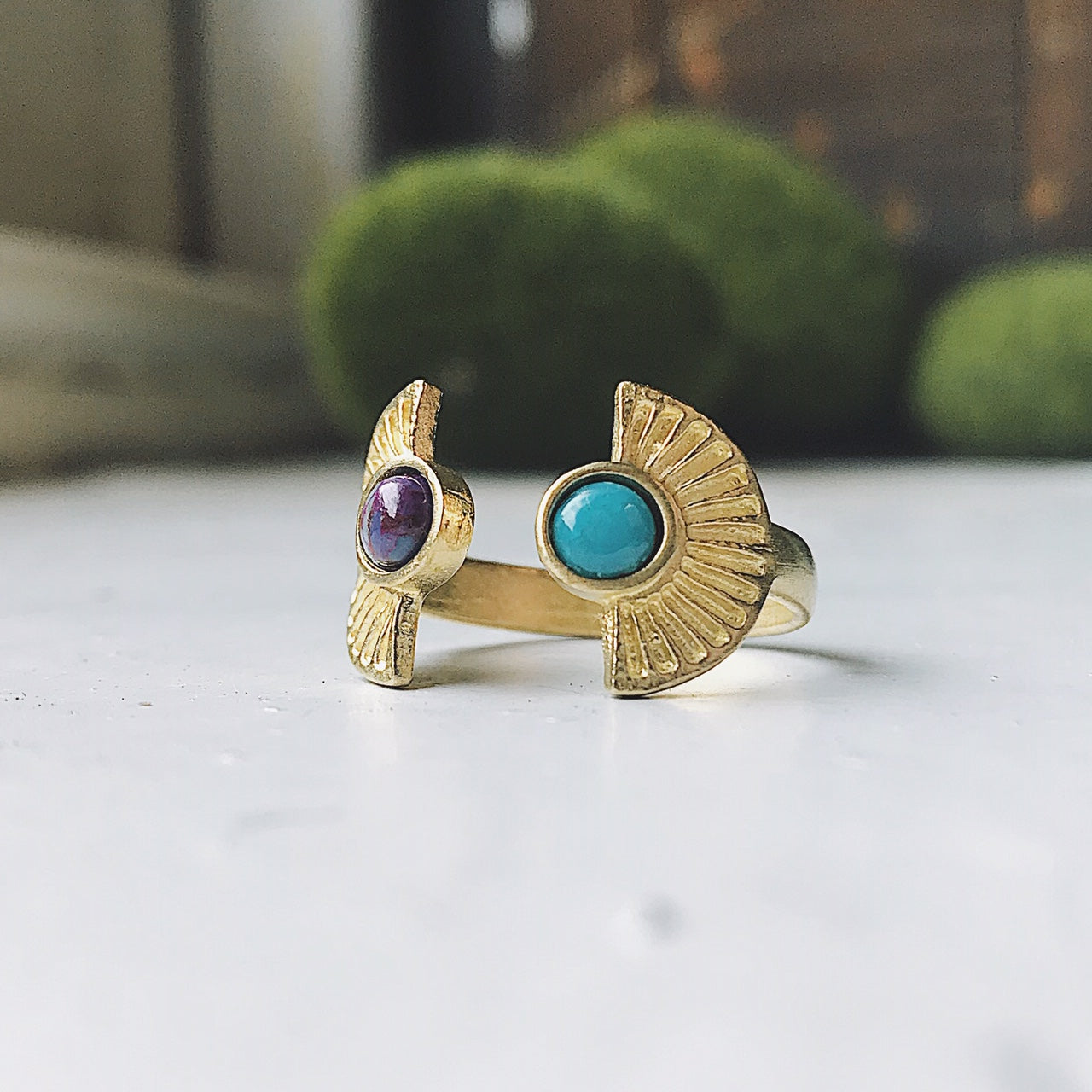 Celestial Balance Ring with Turquoise