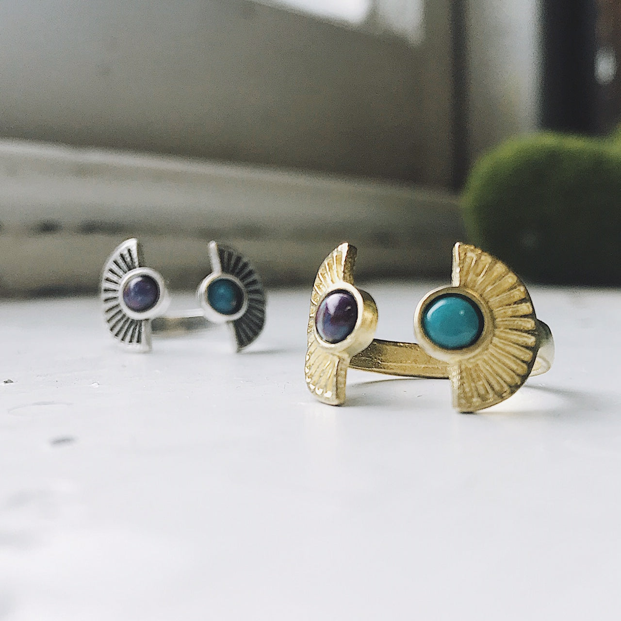 Celestial Balance Ring with Turquoise