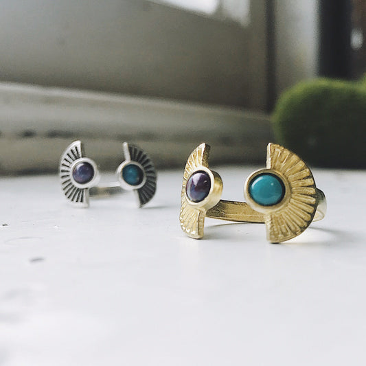 Celestial Balance Ring with Turquoise