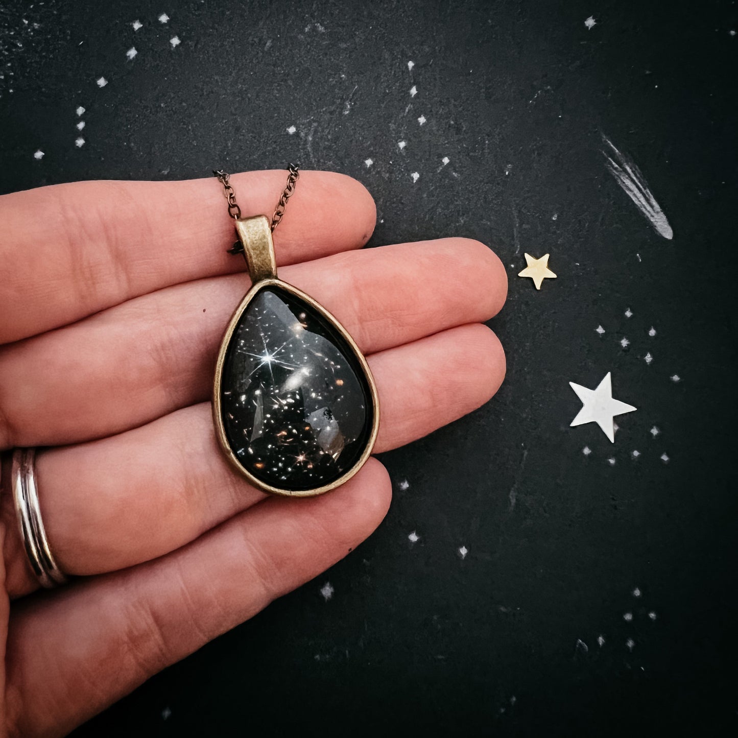 Infinite Cosmos Teardrop Necklace