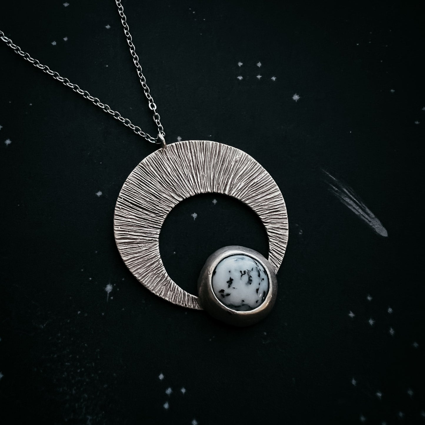 Moon Arc Necklace with Agate
