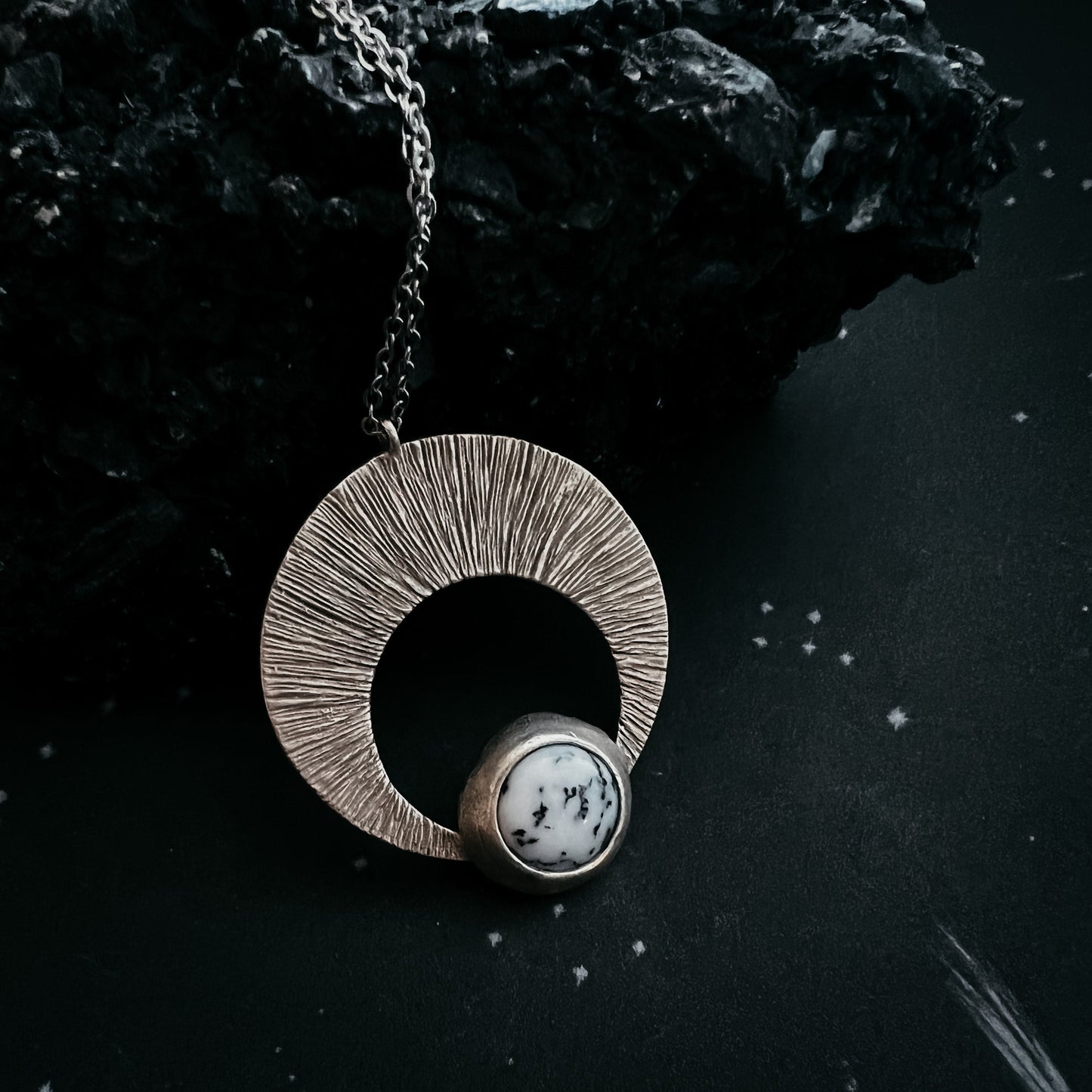 Moon Arc Necklace with Agate