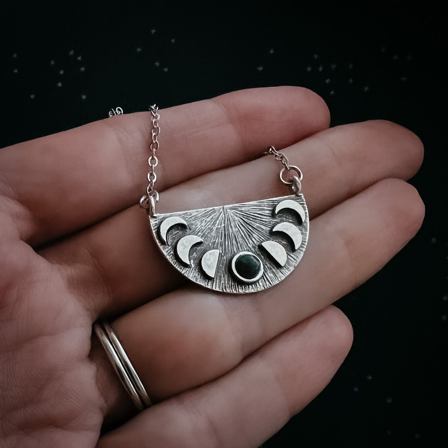 Opal Eclipse Pendant Necklace