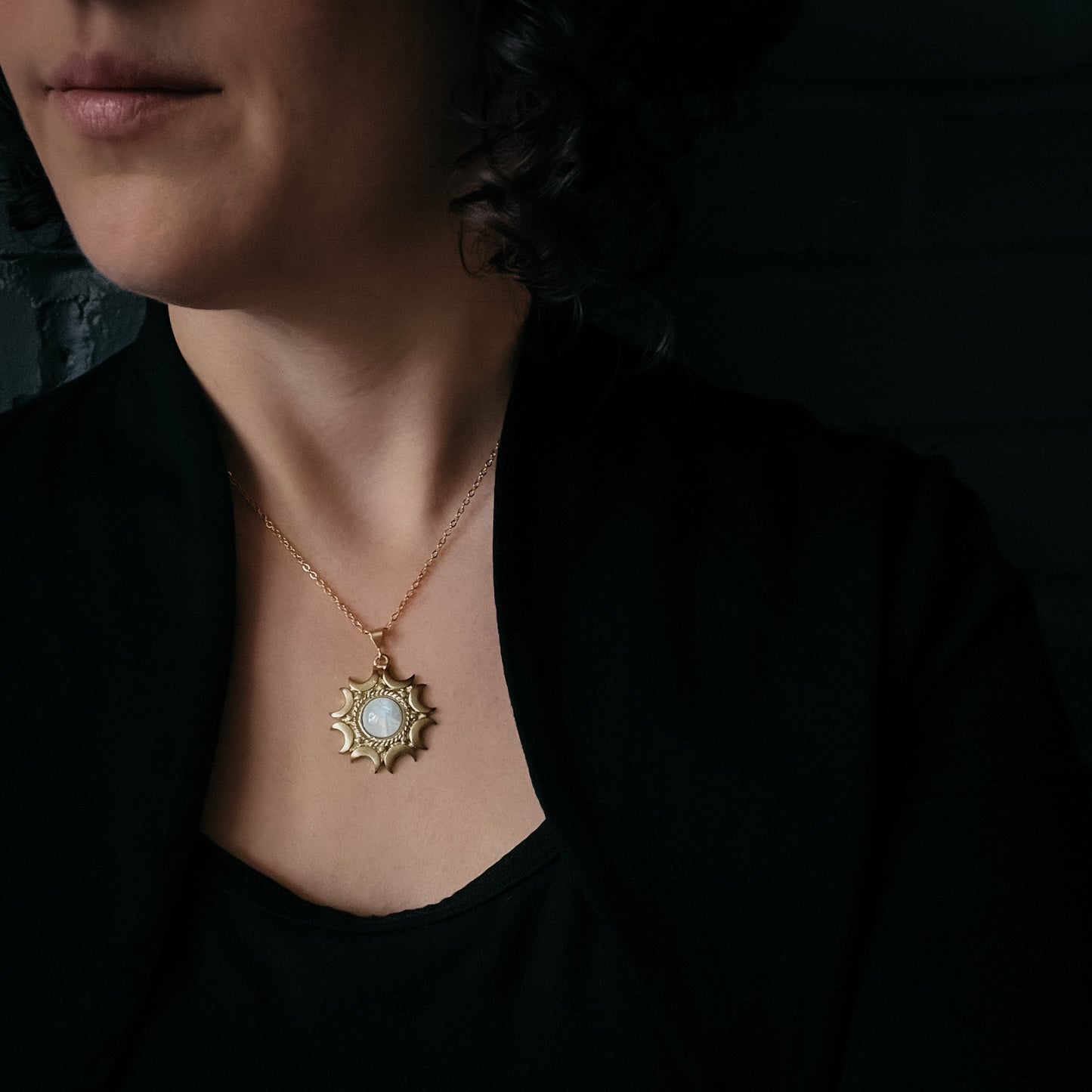 Moonspell Necklace with Moonstone Pendant
