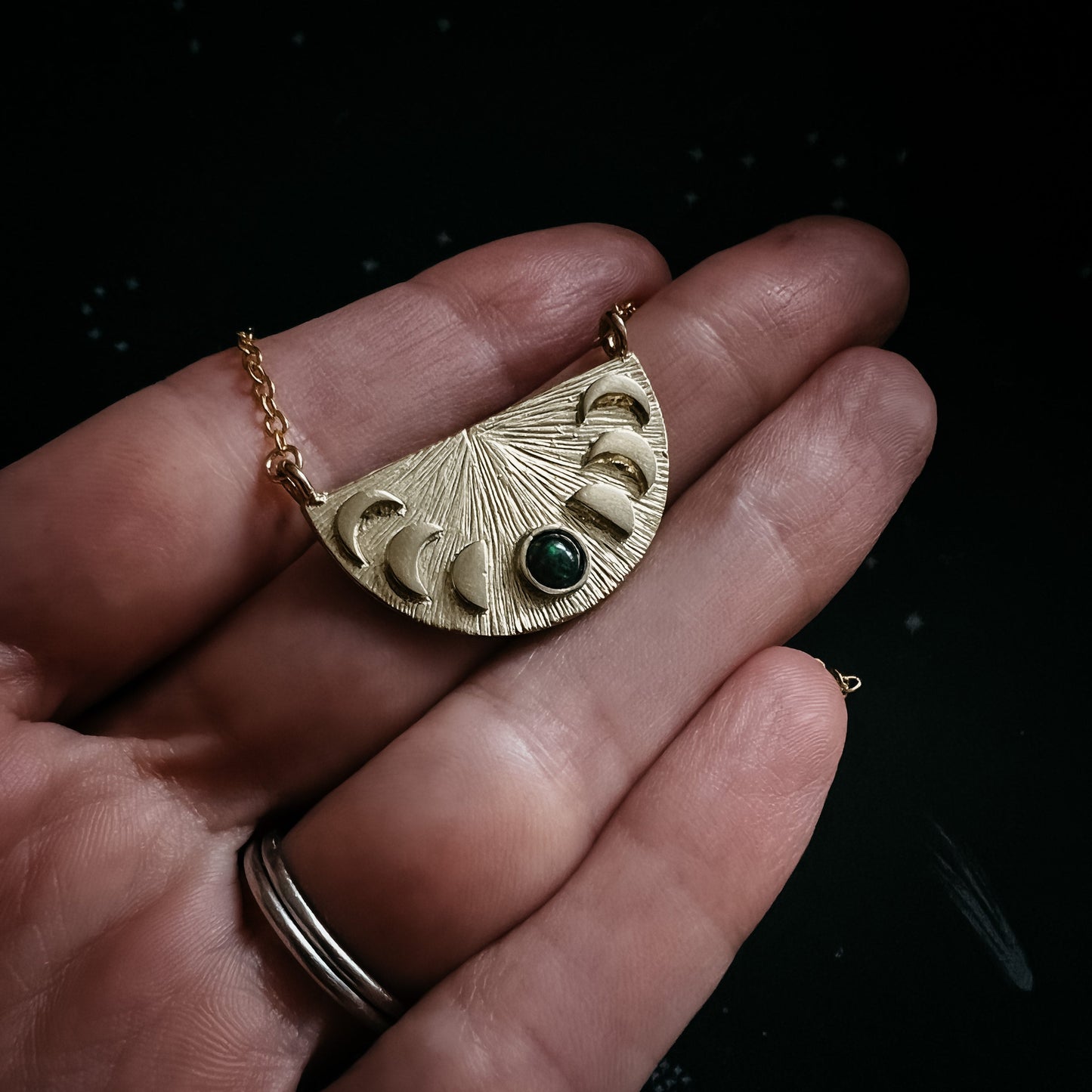 Opal Eclipse Pendant Necklace