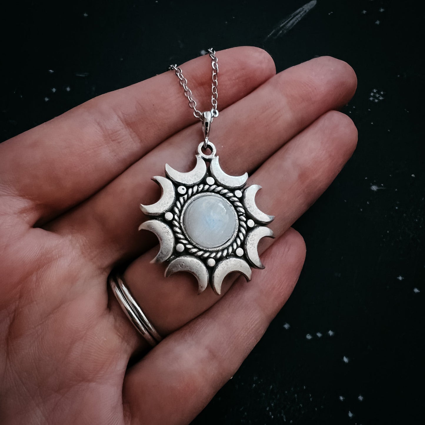 Moonspell Necklace with Moonstone Pendant
