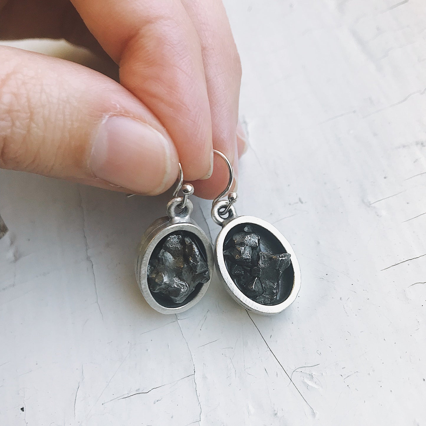 Meteorite Essence Dangle Earrings