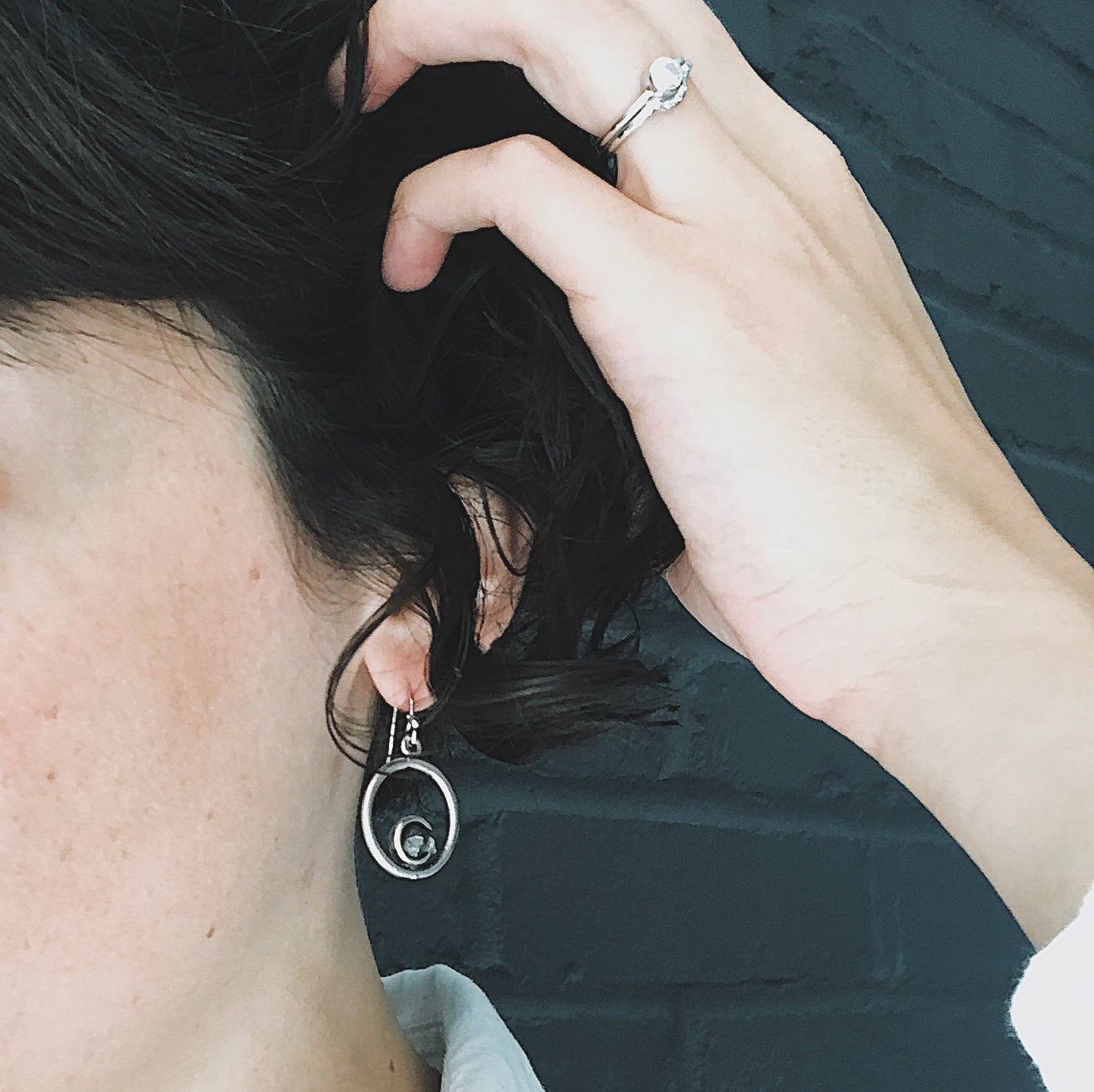 Genuine Meteorite Orbit Earrings