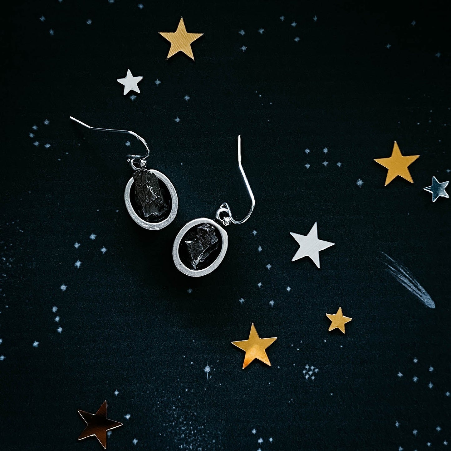 Meteorite Essence Dangle Earrings