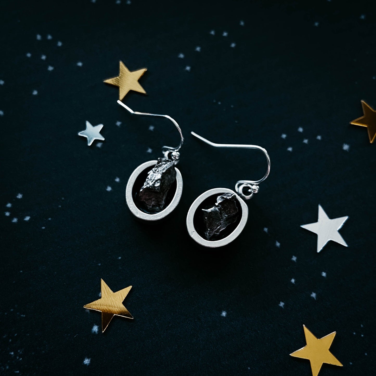 Meteorite Essence Dangle Earrings