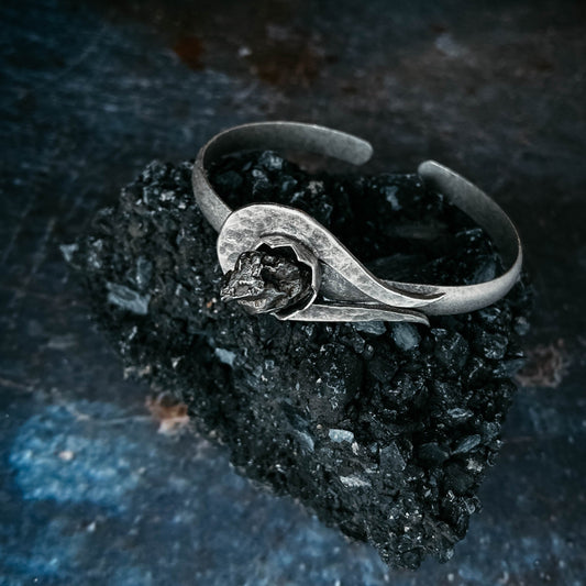 Cosmic Trail Cuff Bracelet with Genuine Meteorite