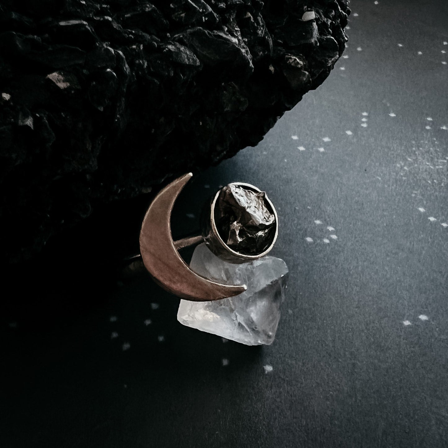 Lunar Orbit Ring with Genuine Meteorite