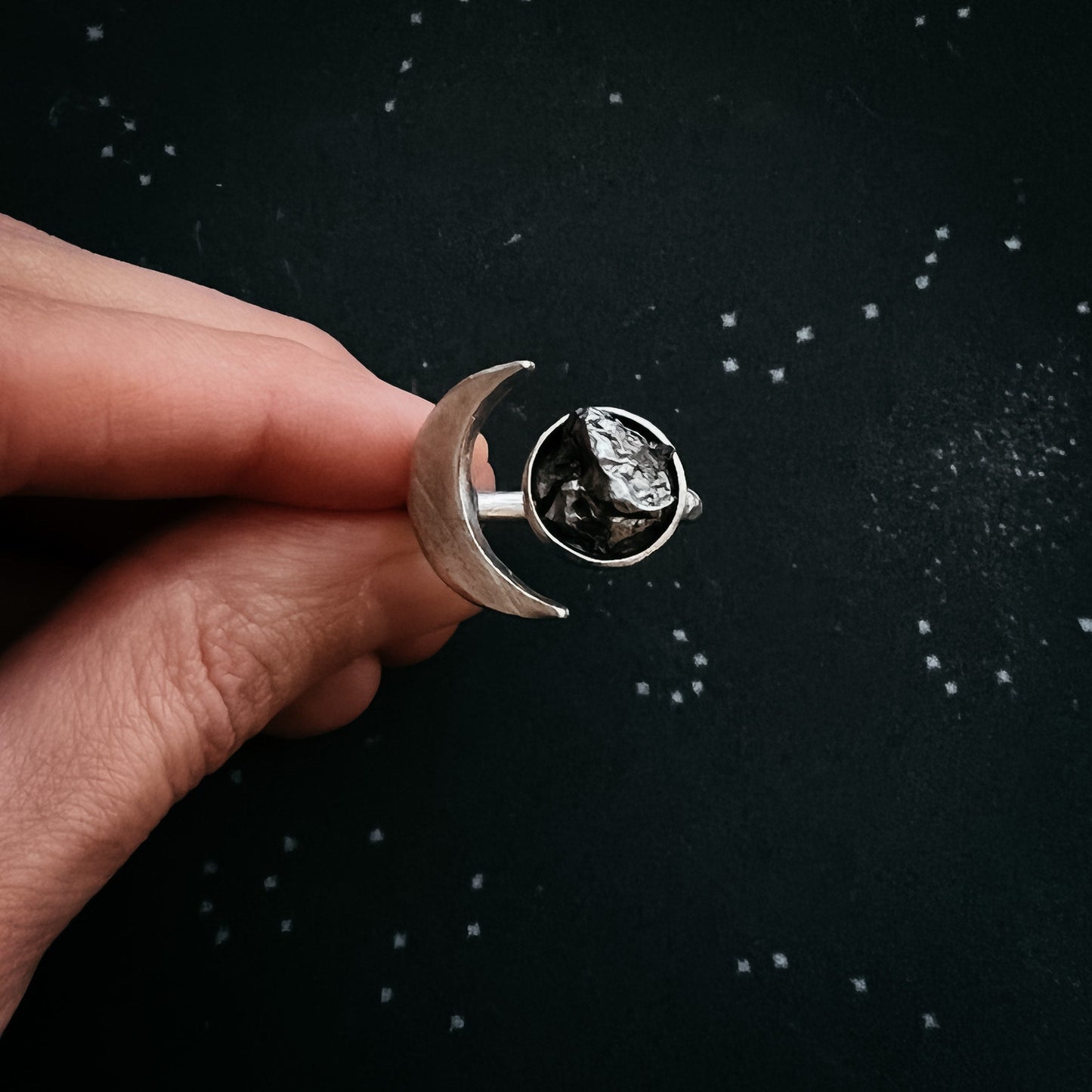 Lunar Orbit Ring with Genuine Meteorite