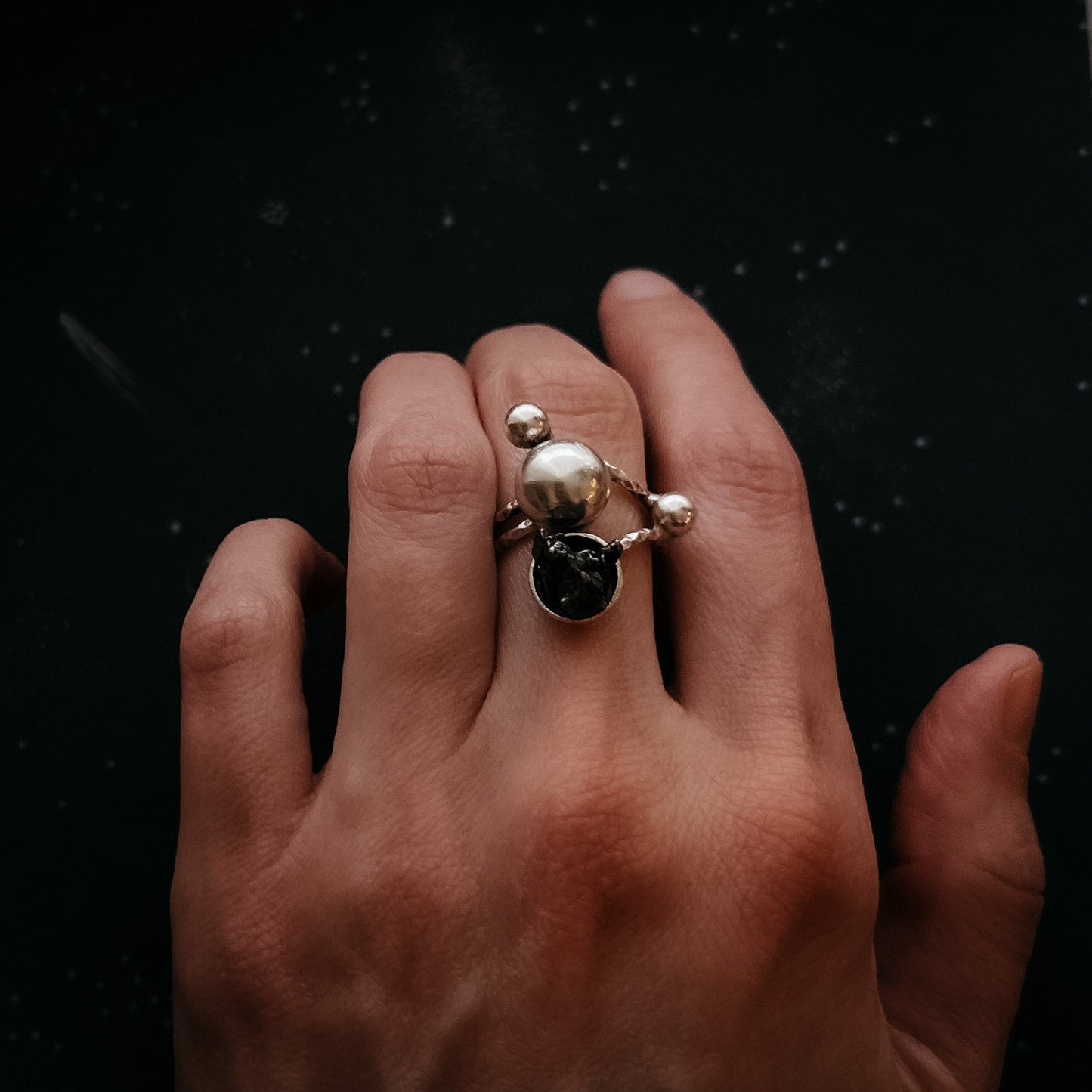 Stellar Orbit Ring with Authentic Meteorite