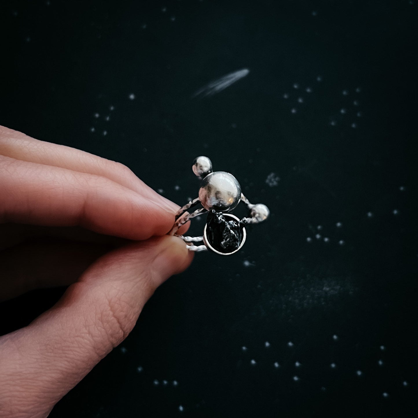 Stellar Orbit Ring with Authentic Meteorite