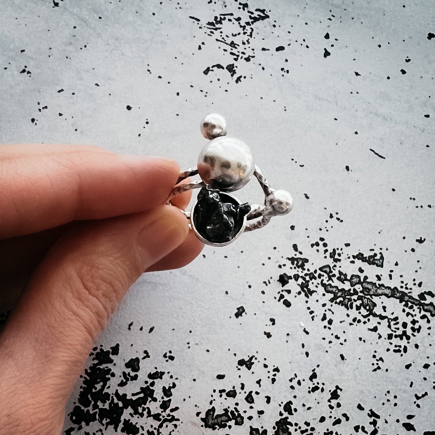 Stellar Orbit Ring with Authentic Meteorite
