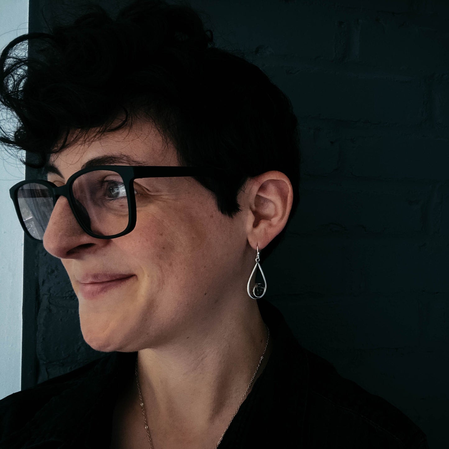 Cosmic Tear Earrings with Genuine Meteorite