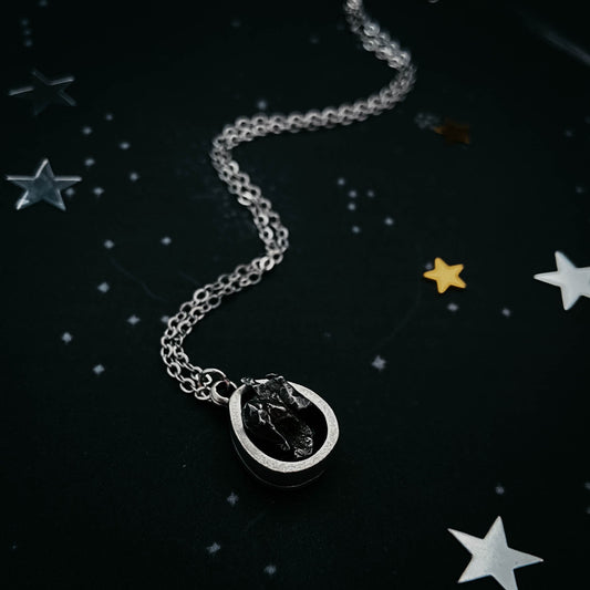 Pine-cone Shaped Meteorite Pendant Necklace