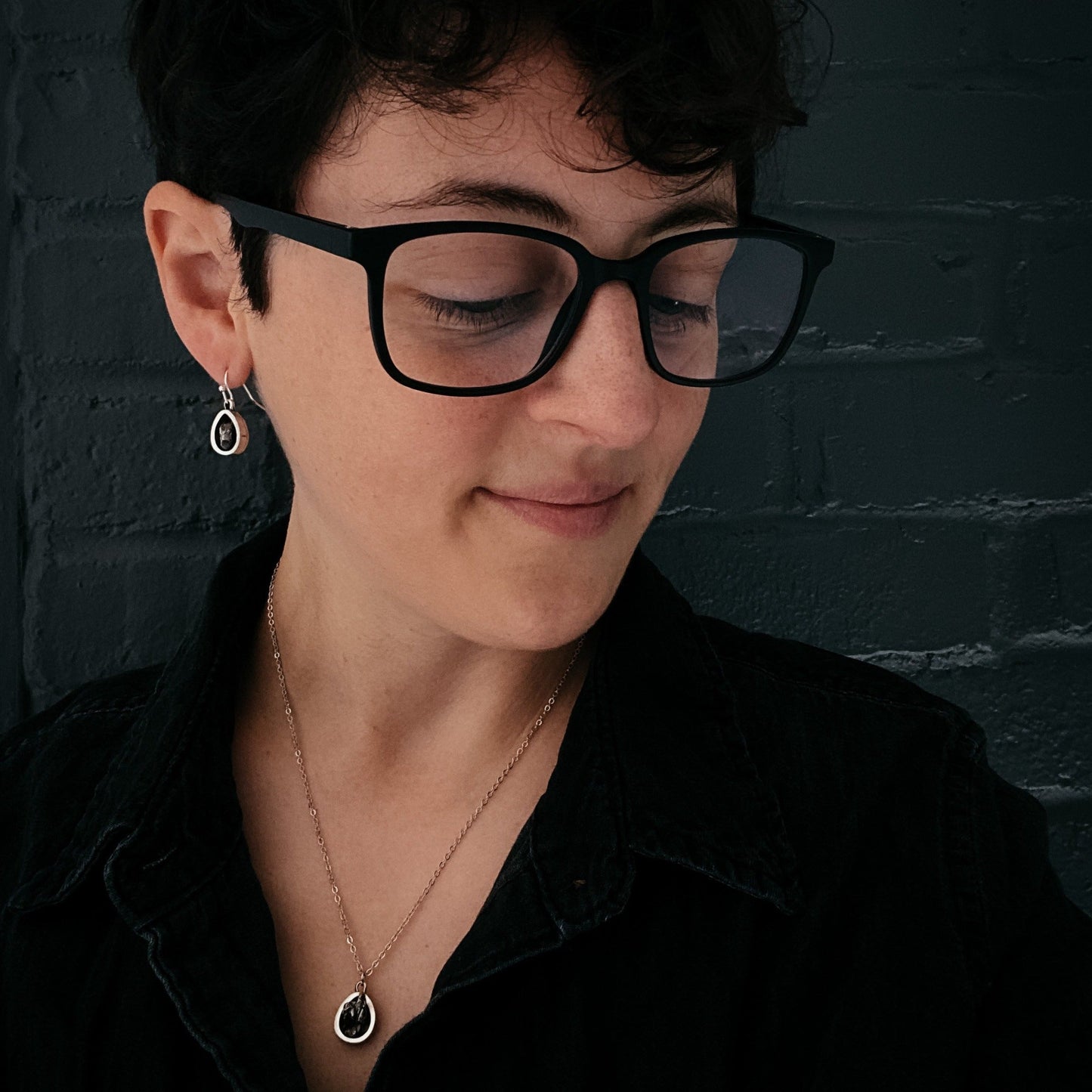 Pine-cone Shaped Meteorite Pendant Necklace