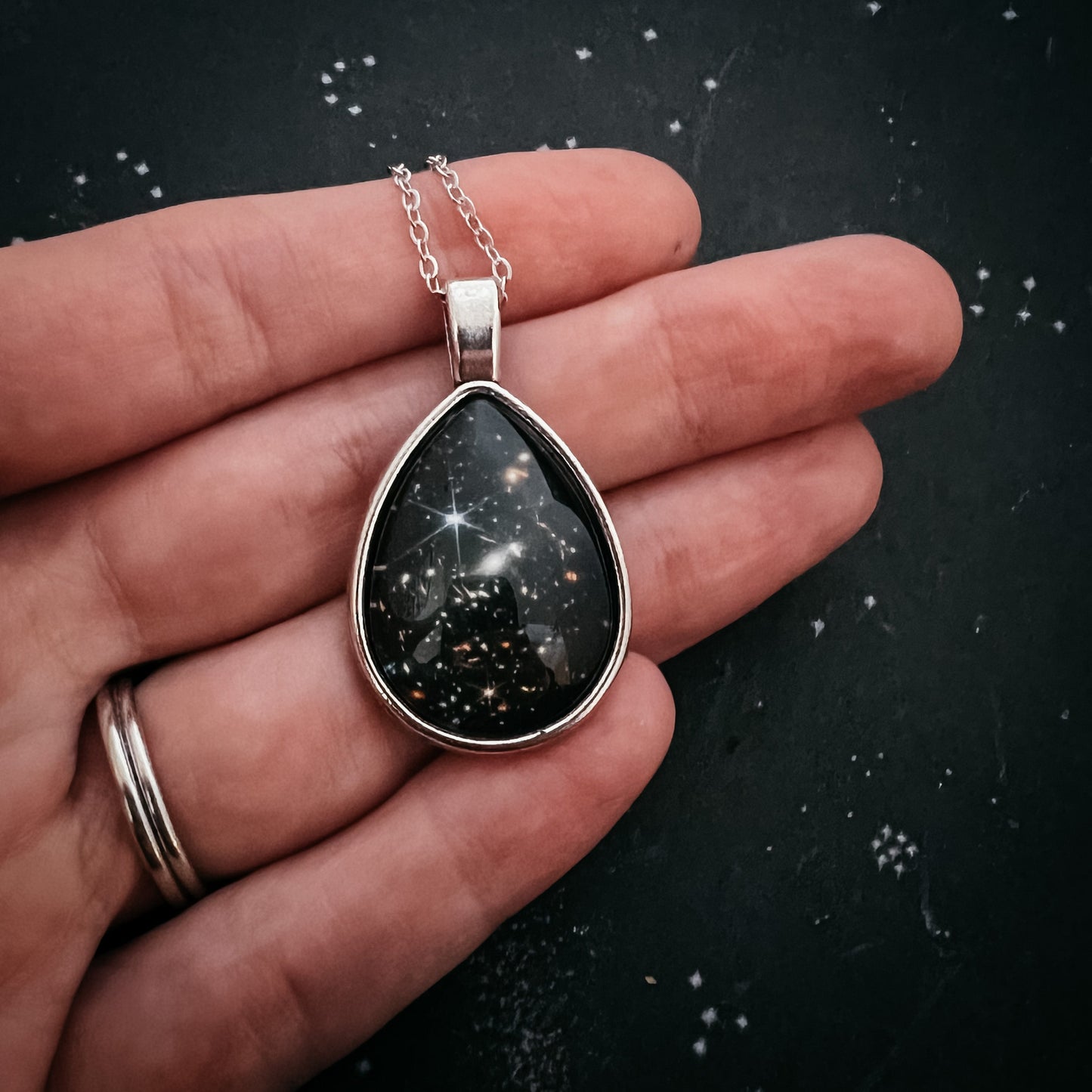 Infinite Cosmos Teardrop Necklace