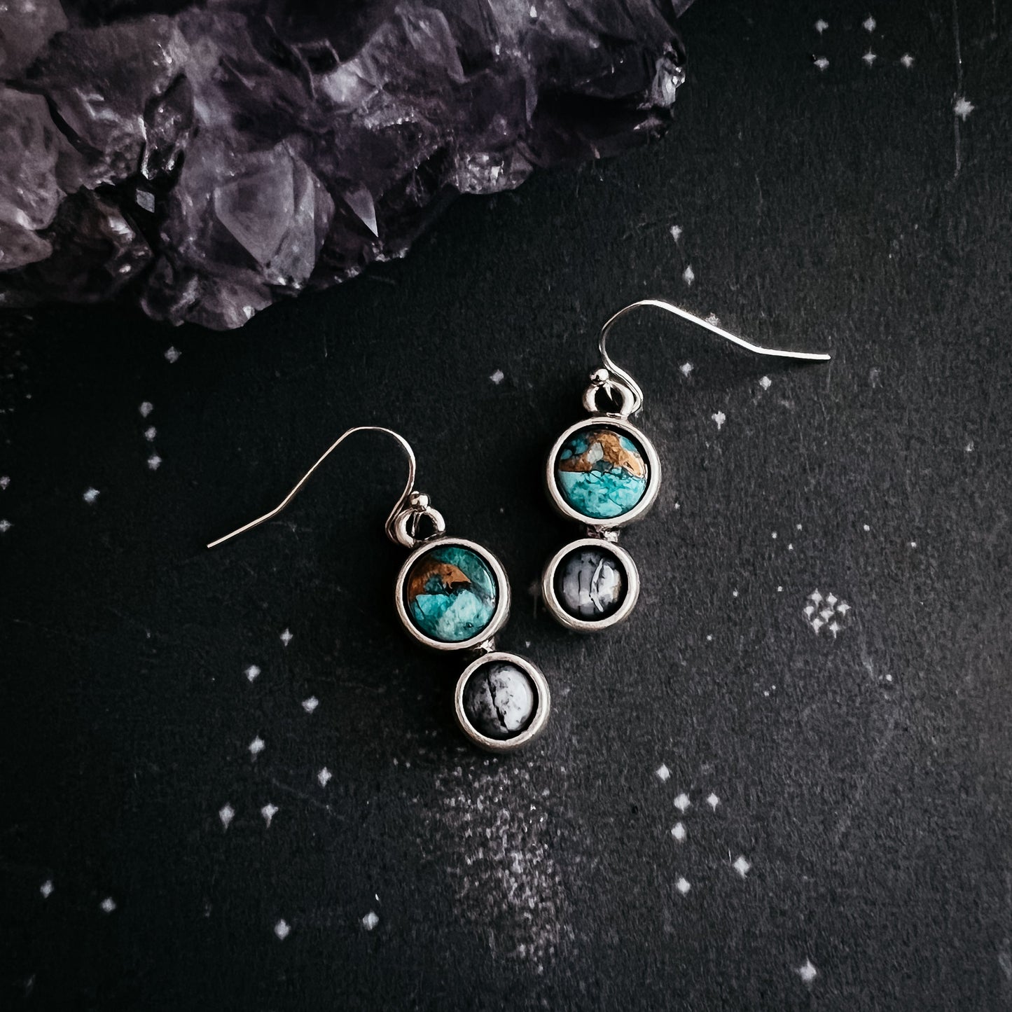 Terra Luna Chrysocolla & Dendrite Earrings