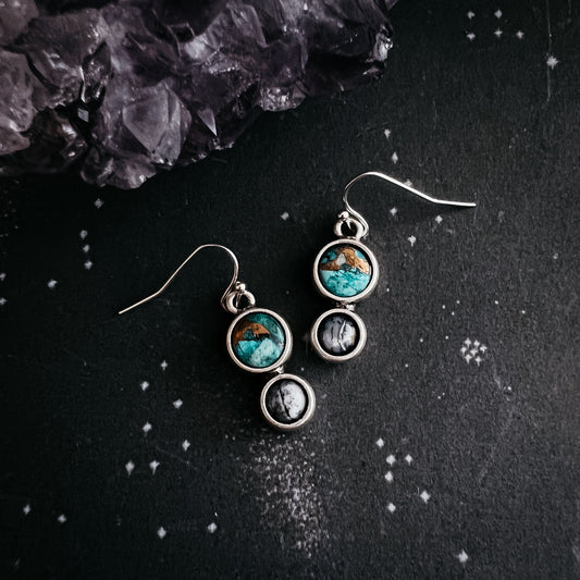 Terra Luna Chrysocolla & Dendrite Earrings
