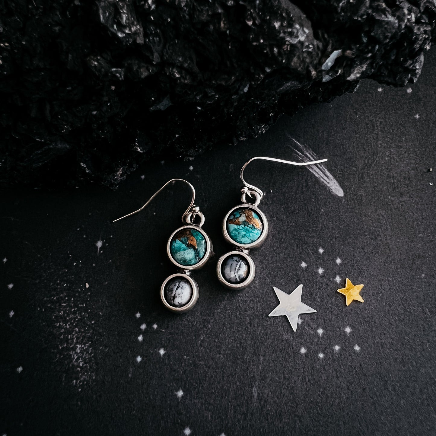 Terra Luna Chrysocolla & Dendrite Earrings