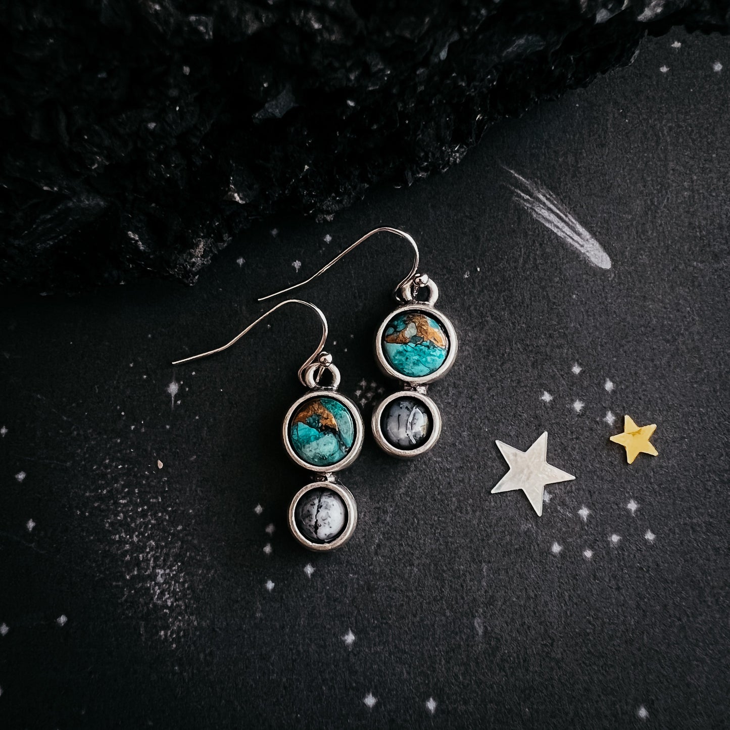 Terra Luna Chrysocolla & Dendrite Earrings