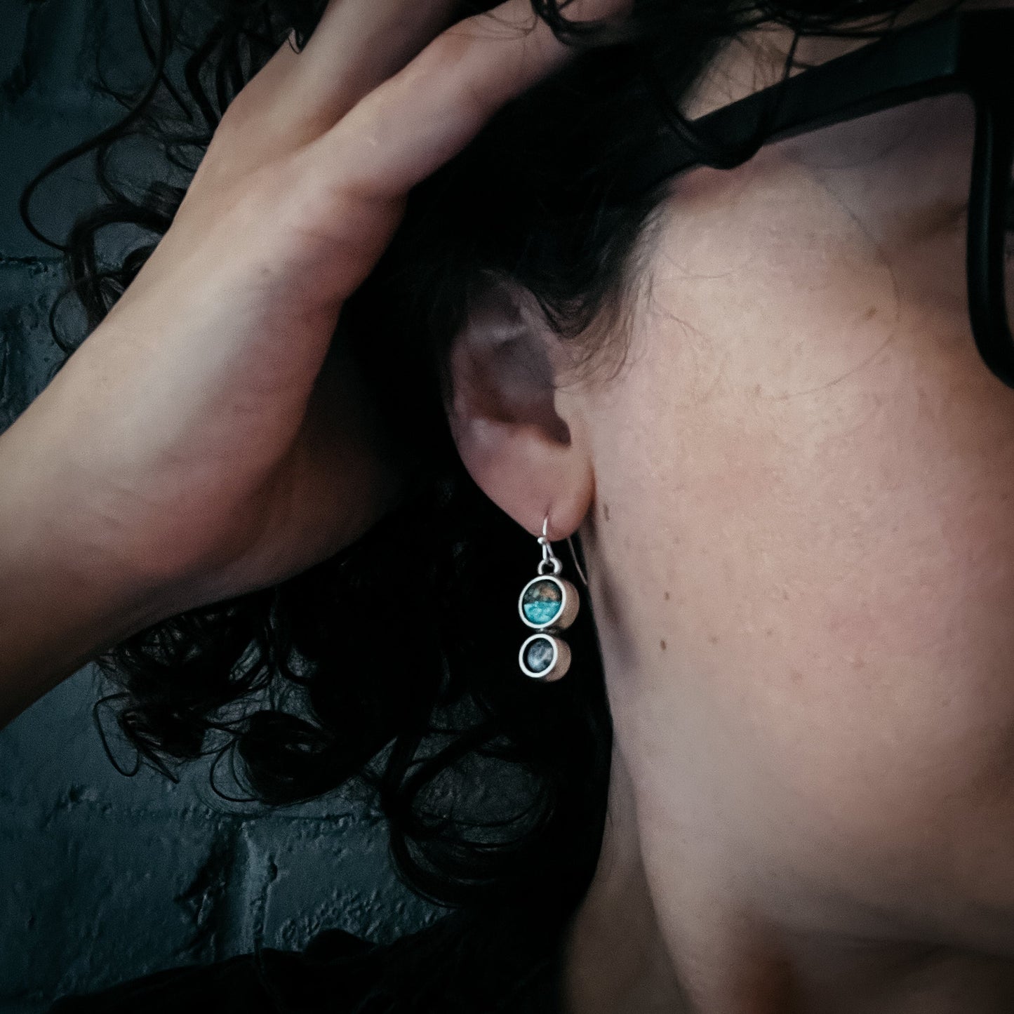 Terra Luna Chrysocolla & Dendrite Earrings