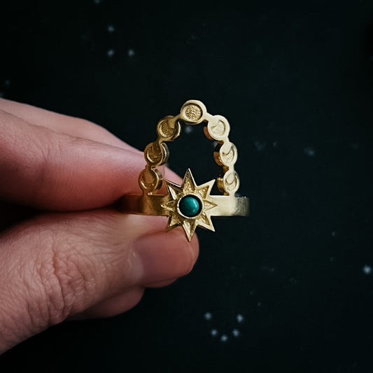 Cosmic Dance Ring with Turquoise