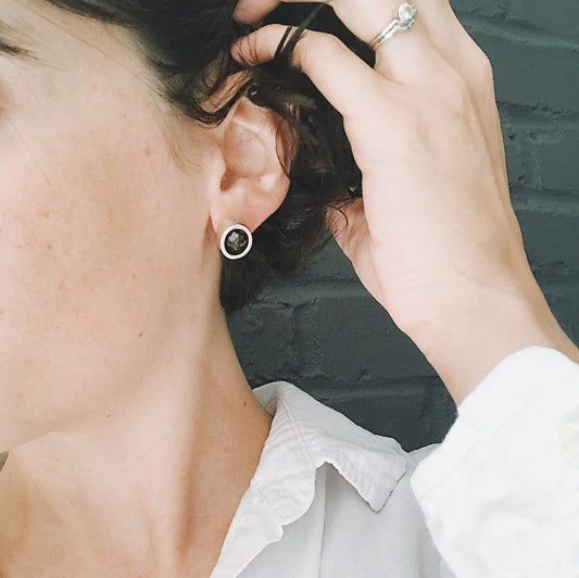 Meteorite Essence Stud Earrings