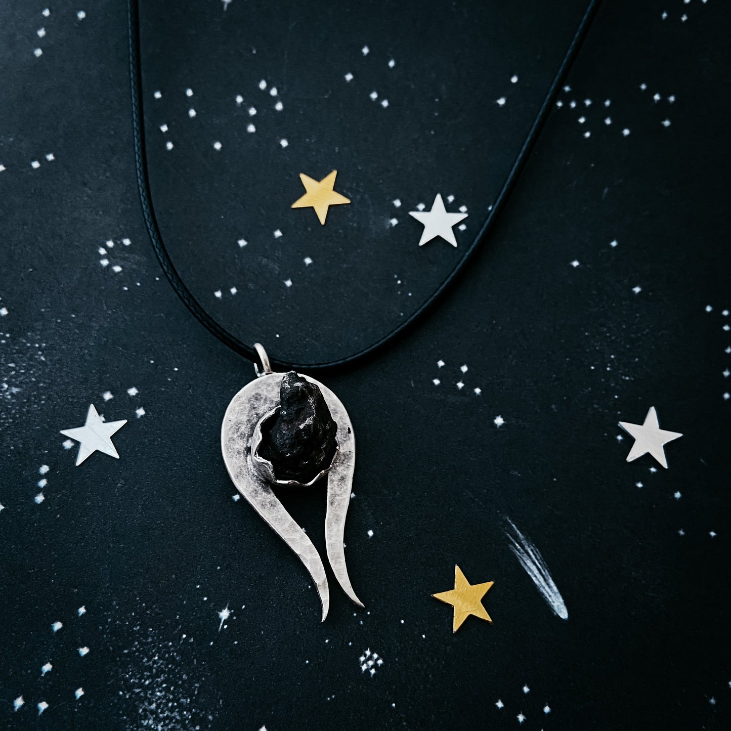 Comet Necklace with Authentic Meteorite